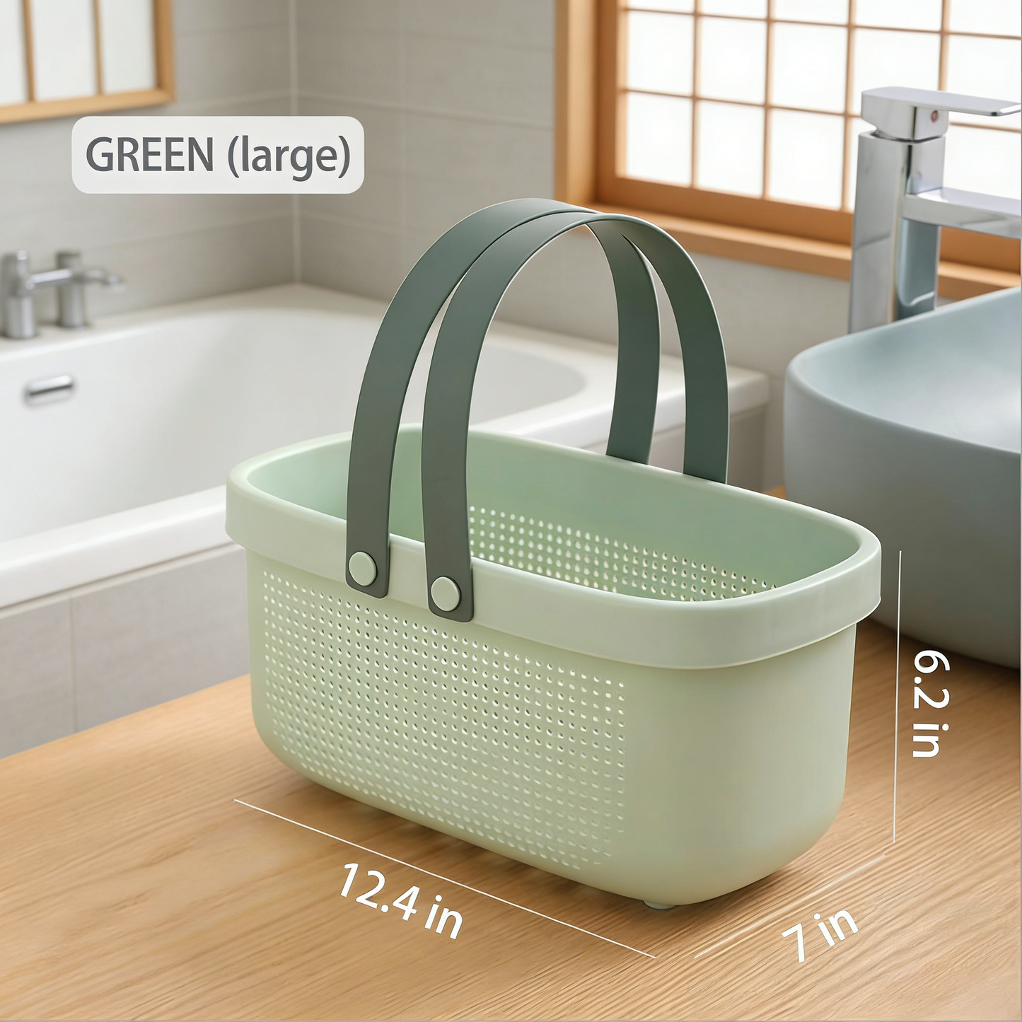 Portable Plastic Shower Caddy Basket with Handles