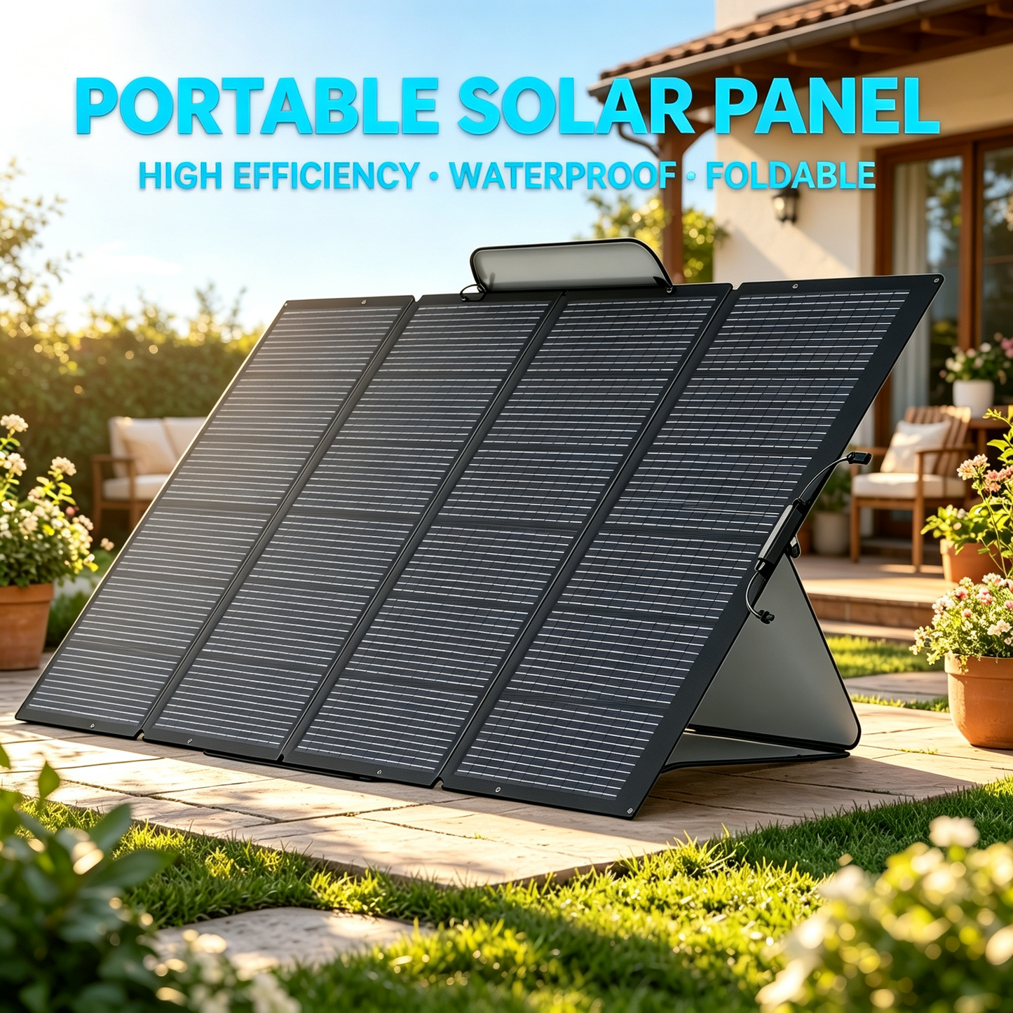 400W Portable Foldable Solar Panel with Stand - IP68 Waterproof