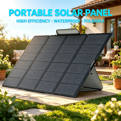 400W Portable Foldable Solar Panel with Stand - IP68 Waterproof