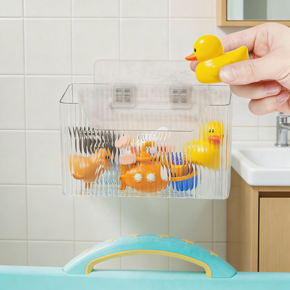 No-Drill Wall Mounted Storage Bins, Stackable PET Organizer for Home & Bathroom