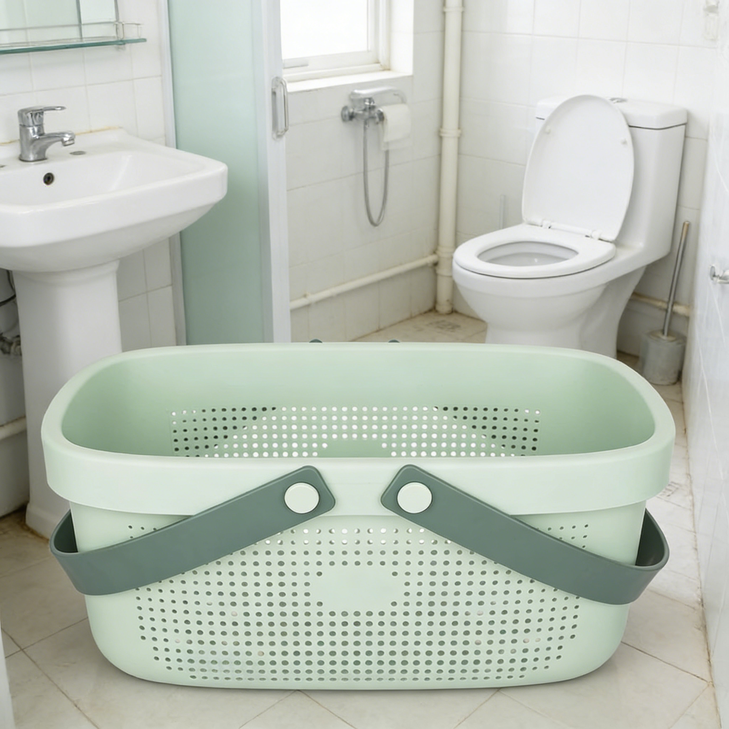 Portable Plastic Shower Caddy Basket with Handles