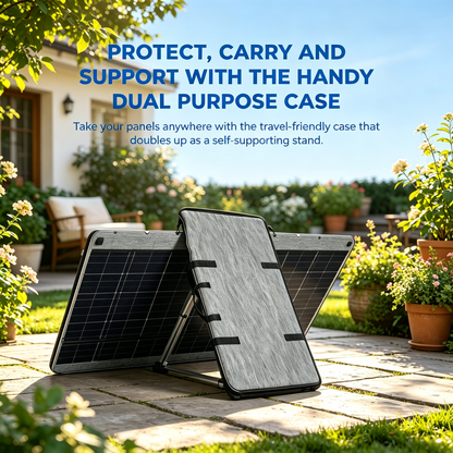 400W Portable Foldable Solar Panel with Stand - IP68 Waterproof